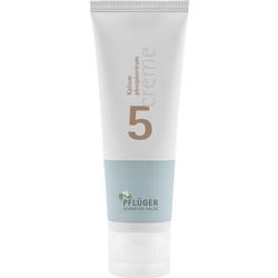 Weiße Cremetube mit der Aufschrift "Kalium phosphoricum 5" und blauem Streifen.