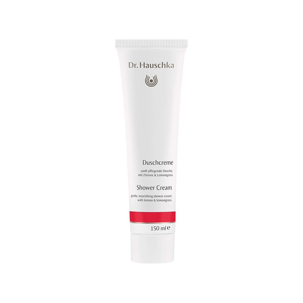Weiße Tube mit Duschcreme, 150 ml, Zitrone & Lemongrass.